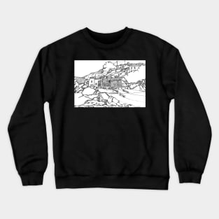 Cornwall Black and White Landscape Crewneck Sweatshirt